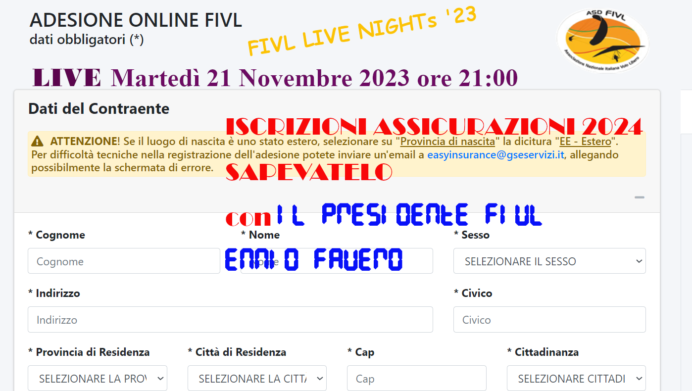 Live Nights - Iscrizioni 2024