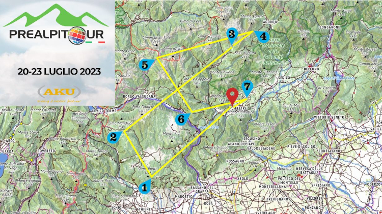 Percorso PreAlpi Tour 2023