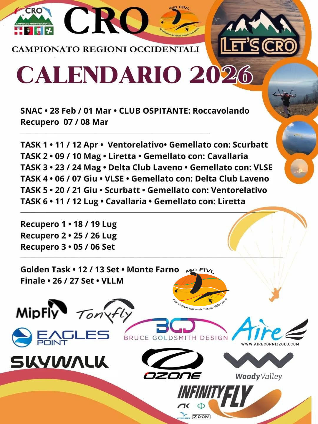 Calendario CRO 2026