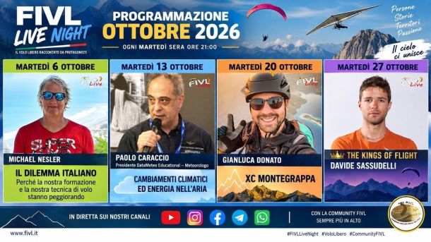 FIVL Live Nights, programmazione ottobre 2026
